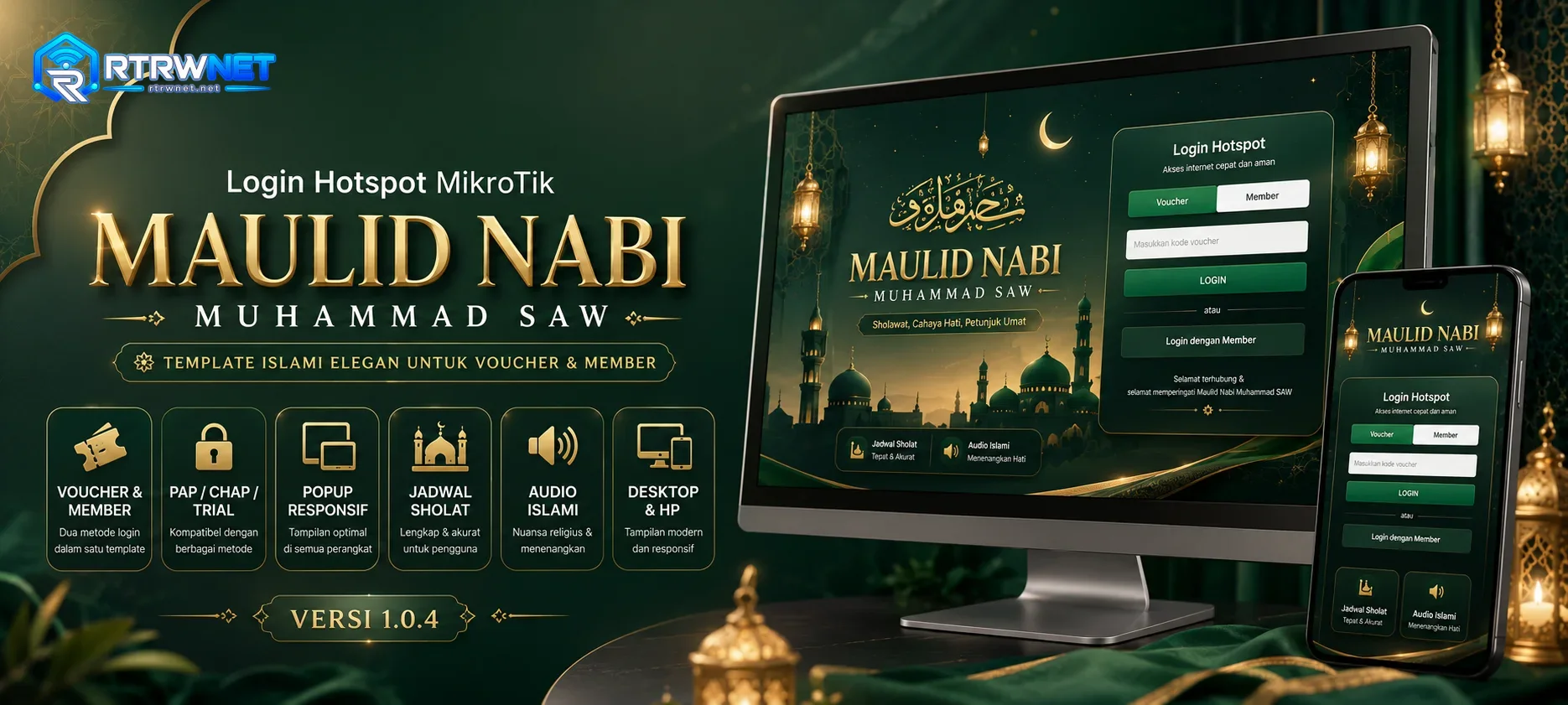 Preview Login Hotspot MikroTik Maulid Nabi