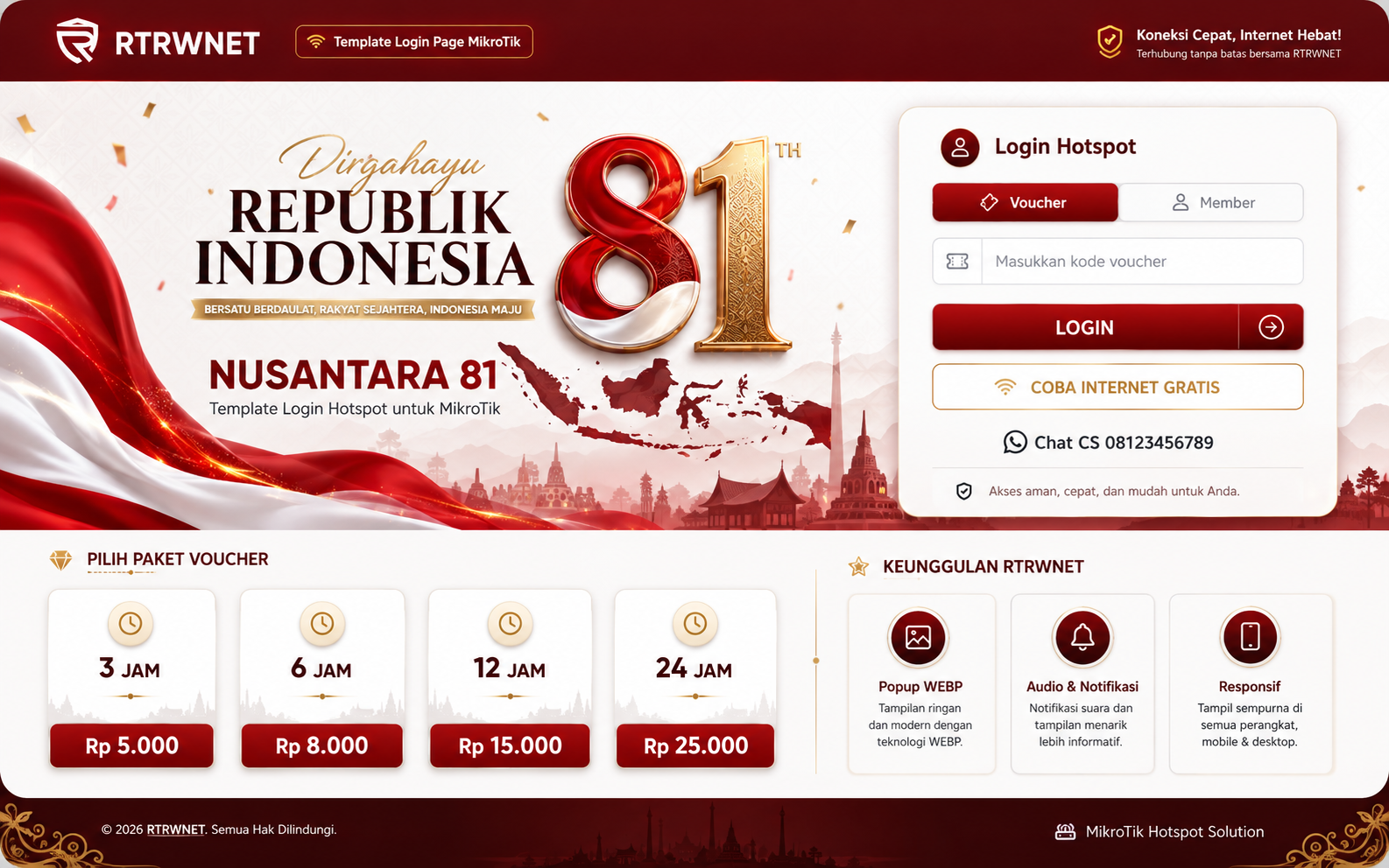 Preview Login Hotspot MikroTik Nusantara 81